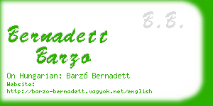 bernadett barzo business card